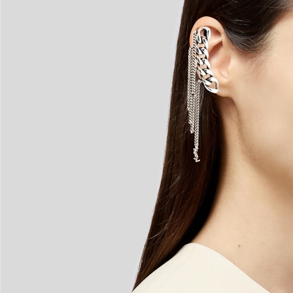 Saint Laurent Cascade Chain Ear Climbers - Picture 2 of 2